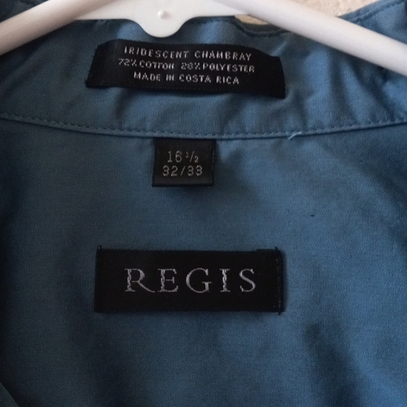 Regis Soft Blue Men's Long Sleeve Buttton Down Neck 16½ - Picture 6 of 8